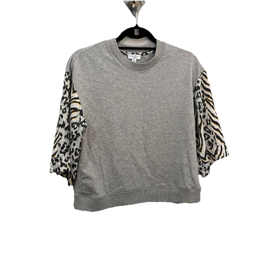 Current Air Los Angeles 3/4 Satin Sleeve Crew Neck Top Blouse  Women Medium